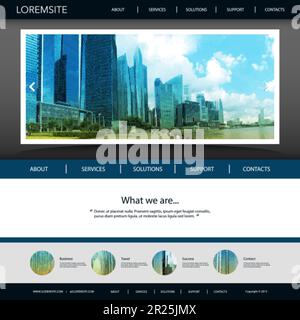 Website Template with Unique Design - Singapore Skyline Stock Vector