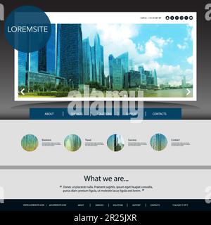Website Template with Unique Design - Singapore Skyline Stock Vector