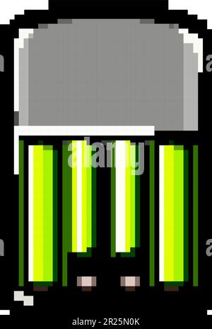 electric aa battery charger game pixel art vector illustration Stock Vector