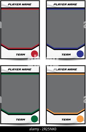 Sport player trading card frame border template design set Stock Vector