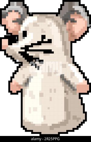 mouse hand puppet game pixel art vector illustration Stock Vector