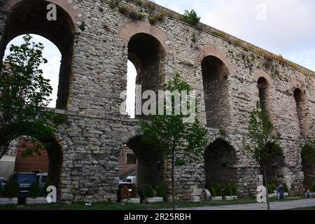 Aqueduct of Valens, Valens Su Kemeri, Roman aqueduct system built in the late 4th century AD, Istanbul, Republic of Turkey Stock Photo