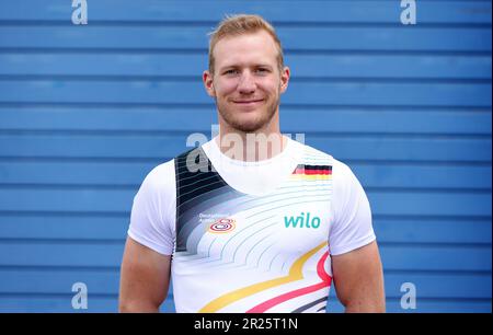 Dortmund, Deutschland. 17th May, 2023. firo: May 17th, 2023, rowing, Team Germany eighth 2023, eighth, introduction, presentation on the Dortmund-Ems Canal, position 6, Germany eighth, Mattes SCHONHERR, portrait Credit: dpa/Alamy Live News Stock Photo