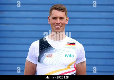 Dortmund, Deutschland. 17th May, 2023. firo: May 17th, 2023, rowing, Team Germany eighth 2023, eighth, introduction, presentation on the Dortmund-Ems Canal, position 5, Germany eighth, Olaf ROGGENSACK, portrait Credit: dpa/Alamy Live News Stock Photo