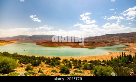 Beautiful scape of Bin El Ouidane dam in the Benimellal region in Morocco Stock Photo