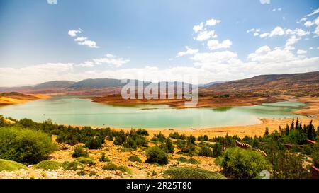 Beautiful scape of Bin El Ouidane dam in the Benimellal region in Morocco Stock Photo