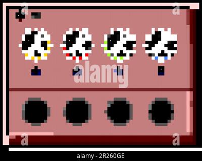sound audio mixer game pixel art vector illustration Stock Vector