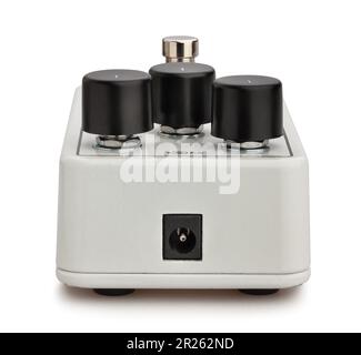 guitar fuzz pedal path isolated on white Stock Photo