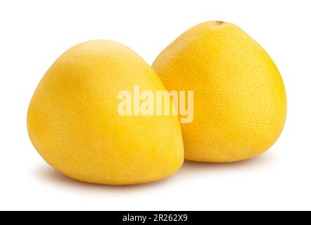 pomelo path isolated on white Stock Photo