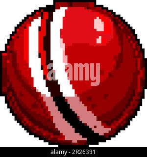 cricket ball sport game pixel art vector illustration Stock Vector