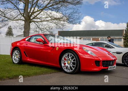 2008 Ferrari 599 GTB Fiorano F1, on display at the April Scramble held at the Bicester Heritage centre on the 23 April 2023. Stock Photo