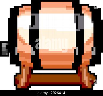 winery barrel wine game pixel art vector illustration Stock Vector