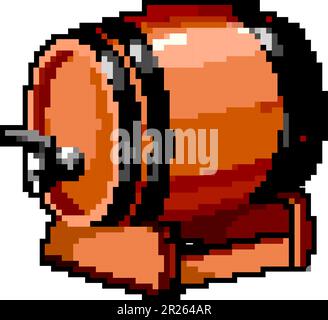 alcohol barrel wine game pixel art vector illustration Stock Vector