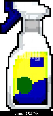 clean bathroom cleaner game pixel art vector illustration Stock Vector