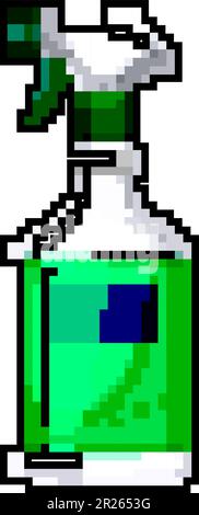 wash bathroom cleaner game pixel art vector illustration Stock Vector