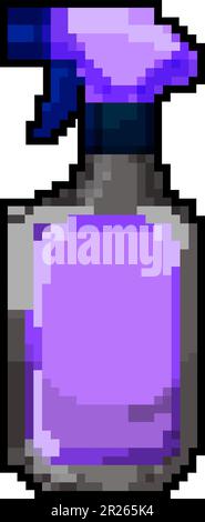 template bathroom cleaner game pixel art vector illustration Stock Vector