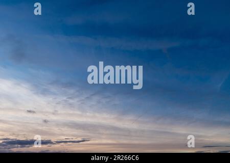 blue sky with light veil clouds - cirrostratus Stock Photo
