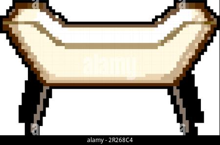 home bench bedroom game pixel art vector illustration Stock Vector ...