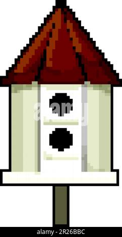 home bird house game pixel art vector illustration Stock Vector