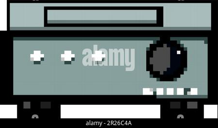 equipment blu ray player game pixel art vector illustration Stock Vector