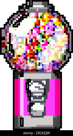 toy bubblegum machine game pixel art vector illustration Stock Vector