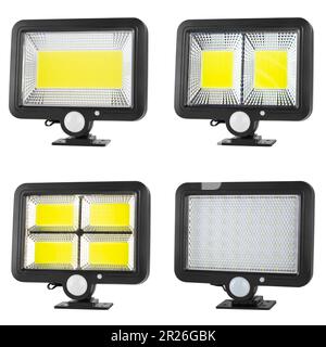LED wall-mounted lantern, on white background Stock Photo