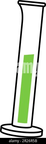Graduated cylinder icon. Laboratory glass equipment silhouette. Vector illustration. Stock Vector