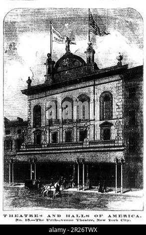 Illustration of the Fifth Avenue Theatre, 1874 Stock Photo
