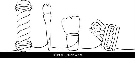Barber shop pole one line continuous drawing. Barber shop and ...