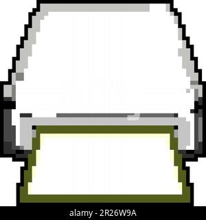 business compact photo printer game pixel art vector illustration Stock Vector