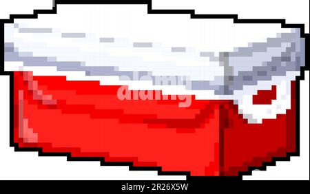 plastic cooler box game pixel art vector illustration Stock Vector