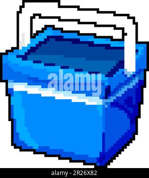 summer cooler box game pixel art vector illustration Stock Vector