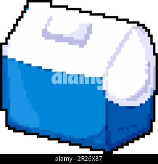 picnic cooler box game pixel art vector illustration Stock Vector