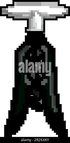 bottle corkscrew wine game pixel art vector illustration Stock Vector