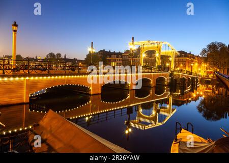 The Skinny bridge is decorated with 1,200 light bulbs which are turned on in the evening at UK Stock Photo