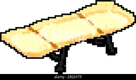 folding cot camp game pixel art vector illustration Stock Vector