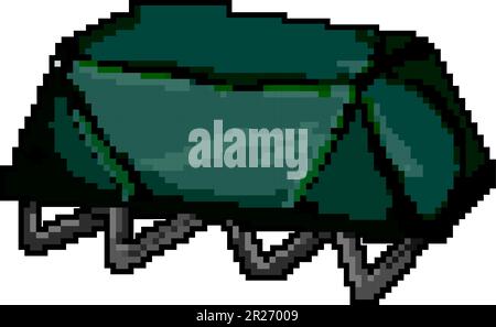 sleep cot camp game pixel art vector illustration Stock Vector