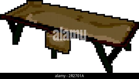 furniture cot camp game pixel art vector illustration Stock Vector