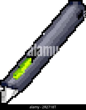 office cutter knife game pixel art vector illustration Stock Vector