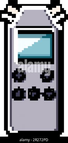 record dictaphone game pixel art vector illustration Stock Vector