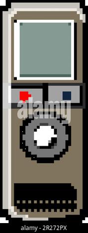 audio dictaphone game pixel art vector illustration Stock Vector