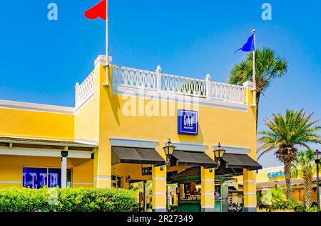 The GAP store is pictured at Gulfport Premium Outlets, May 13, 2023, in Gulfport, Mississippi. GAP is an American clothing company founded in 1969. Stock Photo
