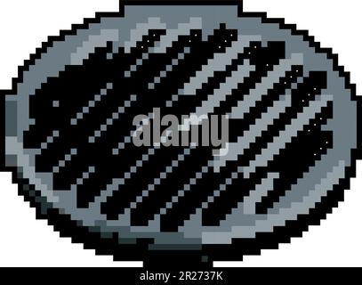 sewer drainage grate game pixel art vector illustration Stock Vector