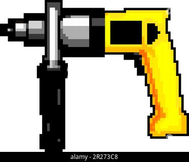 machine drill game pixel art vector illustration Stock Vector