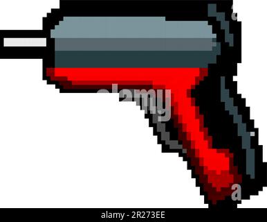 industrial drill game pixel art vector illustration Stock Vector