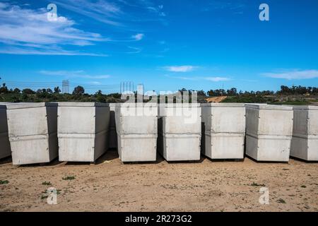 Burial vaults at Holy Cross Catholic Cemetery, Culver City, Los Angeles, California Stock Photo