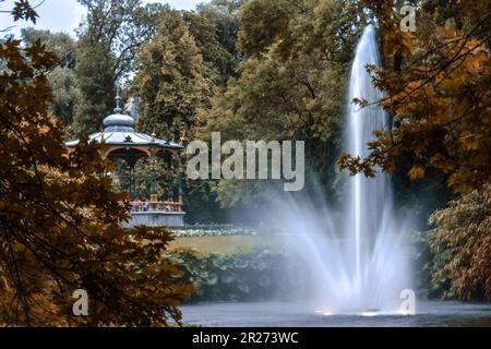 Fountain in Koningin Astridpark - Bruges, Belgium Stock Photo