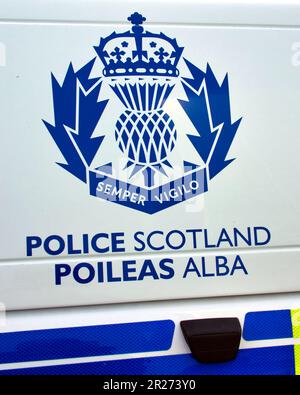 police Scotland alba poleas van car Glasgow, Scotland, UK Stock Photo