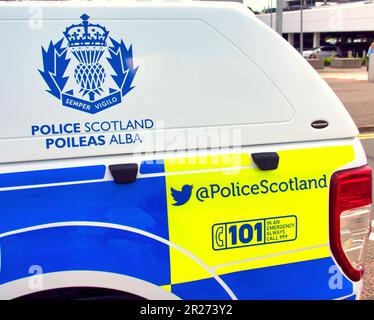 police Scotland alba poleas van car Glasgow, Scotland, UK Stock Photo