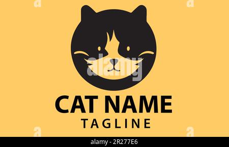 A black cat logo design with white background. Stock Vector